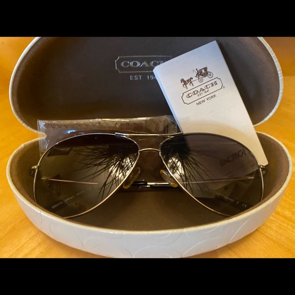 Coach Accessories Coach Aviator Sunglasses Never Worn Silver
